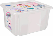 Úložný box s vekom veľký "Peppa", Transparent