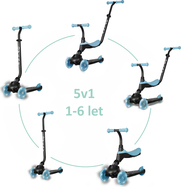 QPLAY Romobil / guralica Sema Evo s LED svjetlima Sky Blue, dob 1 - 6 godina, do 50 kg