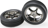 Traxxas koleso 2.2", disk Tracer čierny chróm, pneu Ribbed (2)
