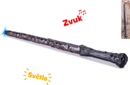 Bűvészbot 36cm barna elemmel, fénnyel és hanggal