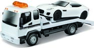 Bburago 1:43 STR FIRE Flatbed Tow Truck, w/Jaguar F-Type R Dynamic (V6)