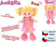 Bábika Anežka 36cm česky hovoriaca a spievajúca blondínka