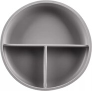 Silikónový delený tanierik s prísavkou, Dove Grey