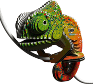 EUGY Chameleon 3D kartonová skládačka