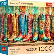 Trefl Puzzle 1000 USA Collection: Bunte Cowboy-Stiefel