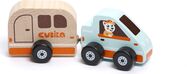 CUBIKA 15368 Auto s karavanom - drevená hračka s magnetom 2 diely