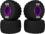 Arrma koleso s pneu dBoots Chevron MT, disk fialový (4): GROM