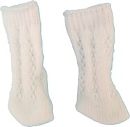 PAOLA REINA Biele perlové ponožky pre bábiky o velkosti 32 cm