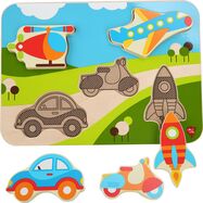 Lucy &amp; Leo 229 Dopravné prostriedky - drevené vkladacie puzzle 6 dielov
