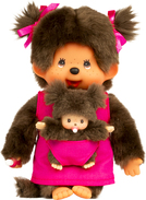Monchhichi Mončiči mamma con bambino rosa 20cm