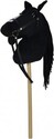 Cheval à bâton en peluche 70cm à piles avec son noir