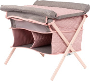 Götz Puppenbett und Wickeltisch rosa-grau