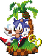 Jixelz REMIX Sonic puzzle plastové pixel art Chillin' Sonic