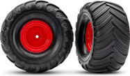 Traxxas ruota 2.0/3.0", cerchio rosso offset 19mm, pneumatico Terra Groove (coppia)