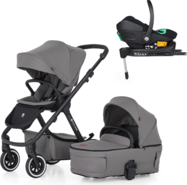 PETITE&amp;MARS Kombinált babakocsi ICON 2in1 Dove Grey LITE AIR + Core Pro i-Size Black Grey + B