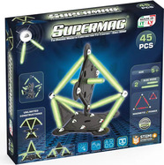 SUPERMAG magnetická stavebnica Glow 45ks