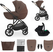KINDERKRAFT Kočík kombinovaný 3v1 Prime 3 Velvet Mocca