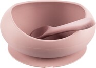 Silikónová miska so zvýšenými okrajmi a prísavkou, Old Pink