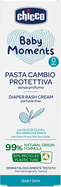 CHICCO Krém na detský zadoček Baby Moments bez parfému s 99% prírodných zložiek 100ml, 0m+