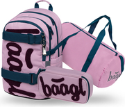 BAAGL SET 3 Skate Rose: zaino, astuccio, borsa sportiva GRS