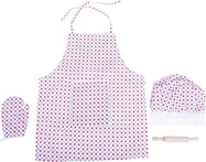 Bigjigs Toys Kuchársky set so zásterou s bodkami