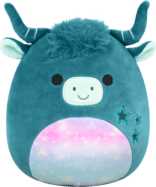 SQUISHMALLOWS Zelená horská krava - Clark, 13 cm