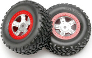Traxxas koleso 1.4/1.8", disk SCT saténovo-červený, pneu SCT (2)