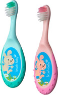 Brush-baby FlossBrush 2in1, prvá zubná kefka a hryzátko 2v1, 0-3 roky