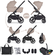 PETITE&amp;MARS Kočárek kombinovaný SCOUT 3v1 Cappuccino Cream s Core Pro i-Size