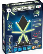 SUPERMAG magnetická stavebnica Glow 30ks