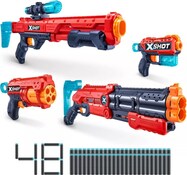 X-SHOT Veľká sada - Vigilante, Hawk Eye, Fury 4, Kickback (6 plechovek, 48 nábojov)