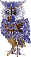 Woodcraft Drevené 3D puzzle Sova farebná
