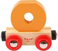 Bigjigs Rail Wagon hölzerne Eisenbahnschienen – Buchstabe O