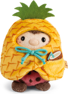 NICI Plüsch MyMochi Marienkäfer Dozz 8 cm im Ananas-Kokosnuss-Kostüm, Set Geschenkverpackung.