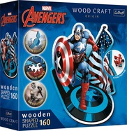 Trefl Drevené puzzle 160 dielikov - Nebojácny Kapitán America / Disney Marvel Heroes