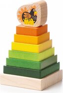 CUBIKA 15276 Farebná pyramída so sliepočkou - drevená skladačka 8 dielov