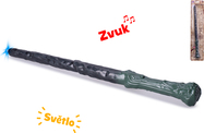 Bűvészbot 36 cm zöld, elemmel működik, fénnyel és hanggal