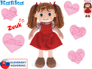 Bábika Katka mäkké telo 39cm na batérie slovensky hovoriaca brunetka