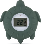 PETITE&amp;MARS Teplomer silikónový digitálny do vody Turtle Terry Misty Green 0m+