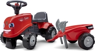 Falk Odrážadlo 238C Baby Case IH červený s vlečkou a lopatkou s hrabličkami