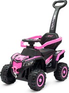 Detské elektrické odrážadlo Baby Mix Ruggy s vodiacou tyčou baby pink