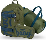 BAAGL SET 3 Skate Olive: zaino, astuccio, borsa sportiva GRS