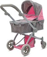 Kočík pre bábiky 2v1 Baby Mix Sophie pink-grey