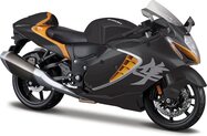 Maisto - Motocykl se stojanem, Suzuki Hayabusa 2022, černo-oranžová, 1:12
