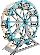 Woodcraft Drevené 3D puzzle Ruské koleso tyrkysové