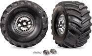 Traxxas Rad, verchromte Felge, Reifen Terra Groove (Paar)