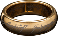 Weta Workshop LOTR - Jeden prsten (s runami) - pozlacený wolfram, velikost 6