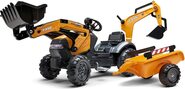 Falk Šlapací traktor 967N Case CE s nakladačom, rypadlom a vlečkou