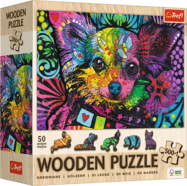 Trefl Drevené puzzle 501 - Farebné šteniatko