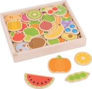 Bigjigs Toys Magnetky ovocie a zelenina